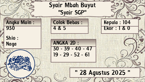 Syair Mbah Buyut - Syair SGP