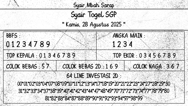 Syair Mbah Sarap - Syair Togel SGP